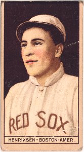 Olaf Henriksen, Boston Red Sox, baseball card portrait LCCN2008677924
