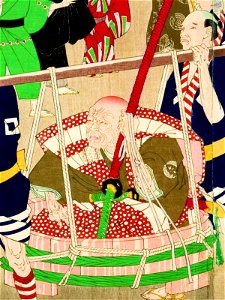 Okubo Hikozaemon in a washtub visiting the castle (5759535834) (cropped)