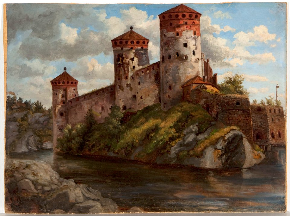 Olavinlinna, Painting by Victoria Åberg