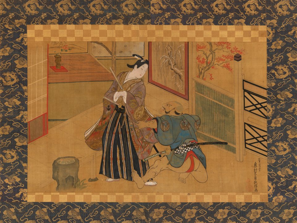 Okumura Masanobu - Kabuki Play Kusazuribiki from the Tales of Soga