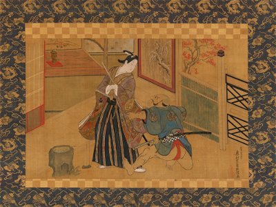 Okumura Masanobu - Kabuki Play Kusazuribiki from the Tales of Soga (Soga monogatari) - 2015.300.128 - Metropolitan Museum of Art