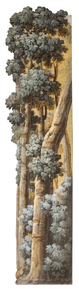 Okänd - Del av kuliss till Skog, 12 delar, Kuliss för vänstra delen av scenen, träd - NMGrh 3800e - Nationalmuseum