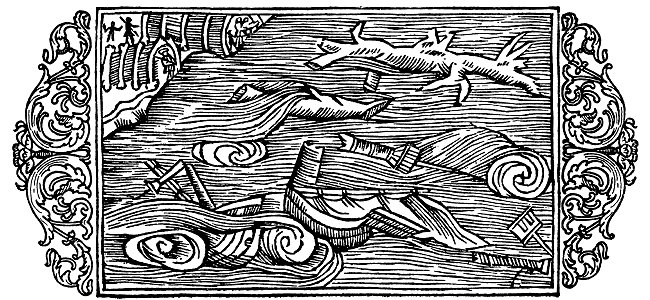 Olaus Magnus - On Ships Wrecked at the Coasts of Greenland. Free illustration for personal and commercial use.