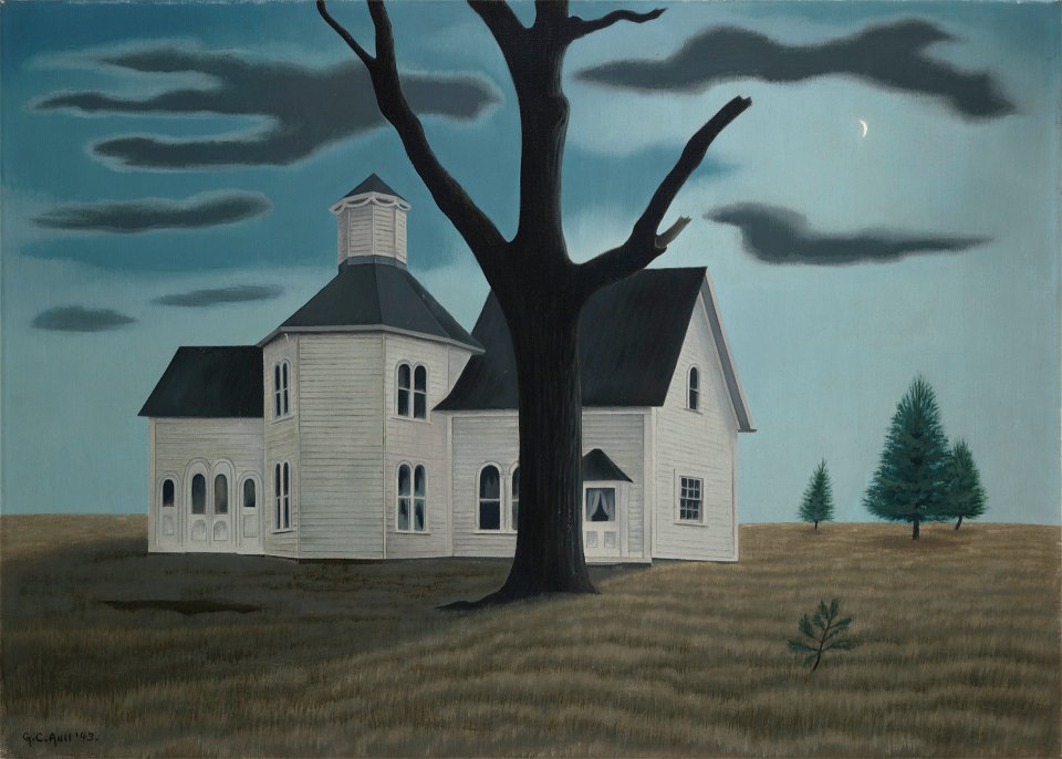 Old House, New Moon by George Ault (1943)