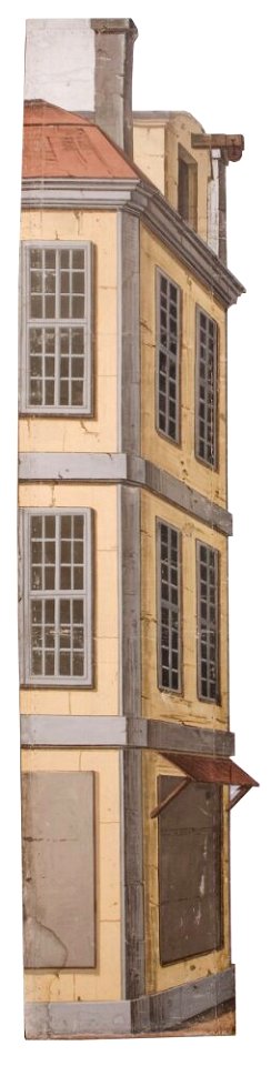 Okänd - Del av kuliss till ”En stad 15 delar, Kuliss för högra delen av scenen, husfasad - NMGrh 3802h - Nationalmuseum