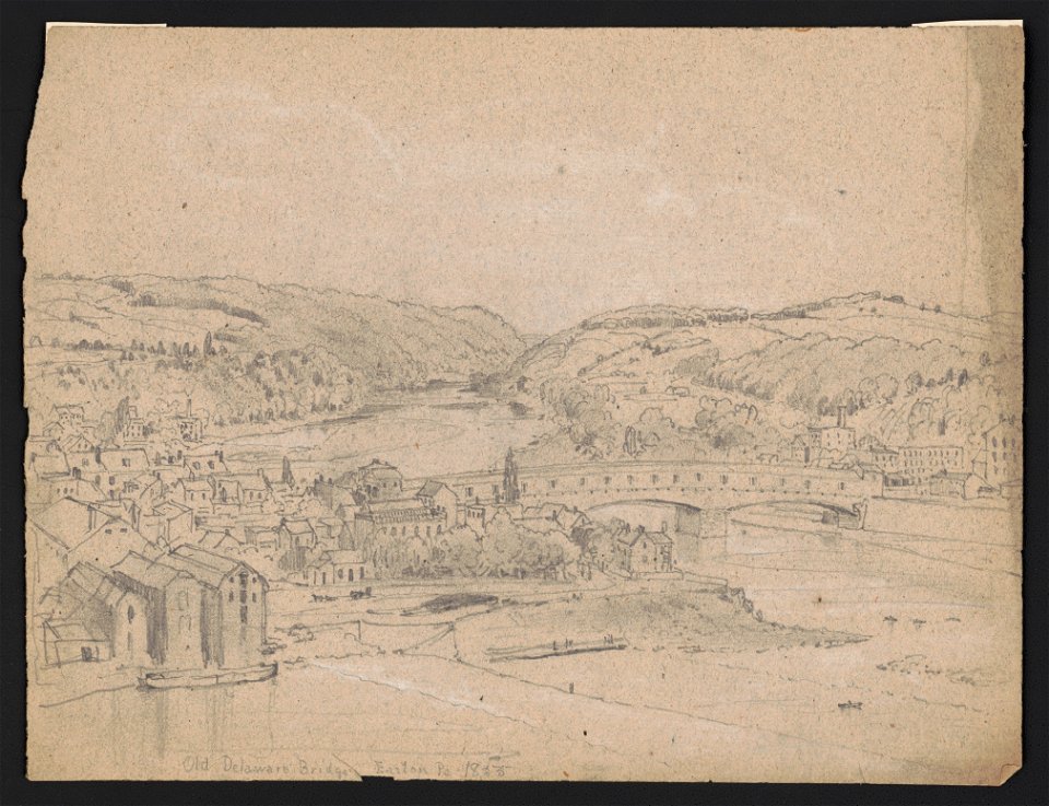 Old Delaware bridge, Easton, Pa. 1855 LCCN2016648684