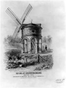 Old mill at Chesterton, England. Erected 1632. Resembling in structure the old mill at Newport, R.I LCCN2003673071