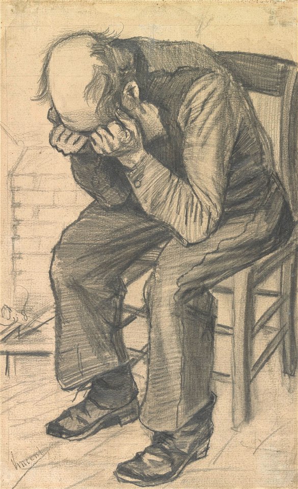 Old Man with his Head in his Hands (At Eternity's Gate)