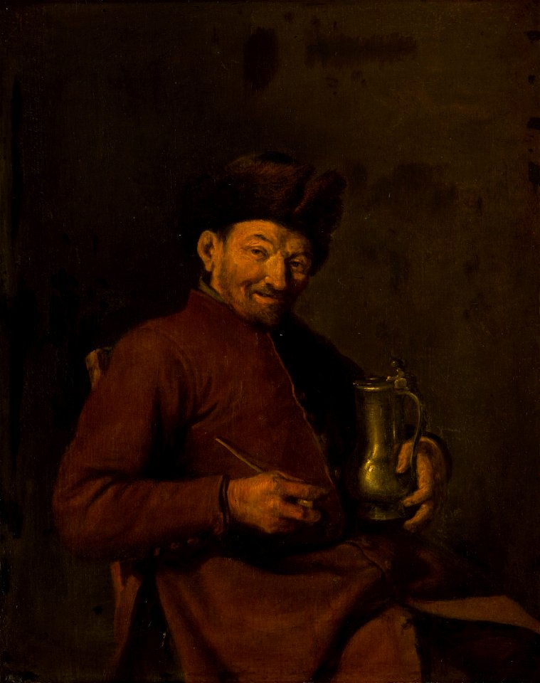 Old Man with Tankard and Pipe Northern Netherlandish School Mauritshuis 701