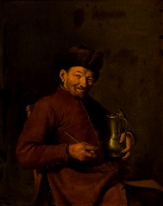 Old Man with Tankard and Pipe Northern Netherlandish School Mauritshuis 701
