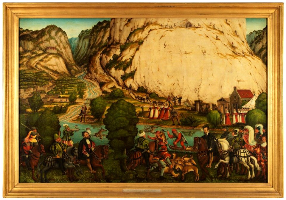 Okänd - Emperor Charles V and the Elector John-Frederick of Saxony hunting - NM 257 - Nationalmuseum
