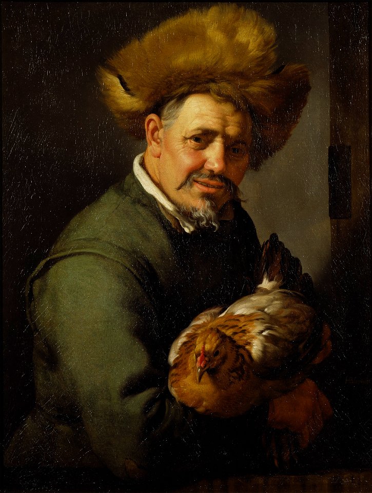 Old Man with a Hen (Hendrick Bloemaert) - Nationalmuseum - 17281