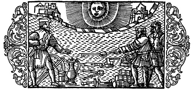 Olaus Magnus - On Marketplaces on the Ice. Free illustration for personal and commercial use.