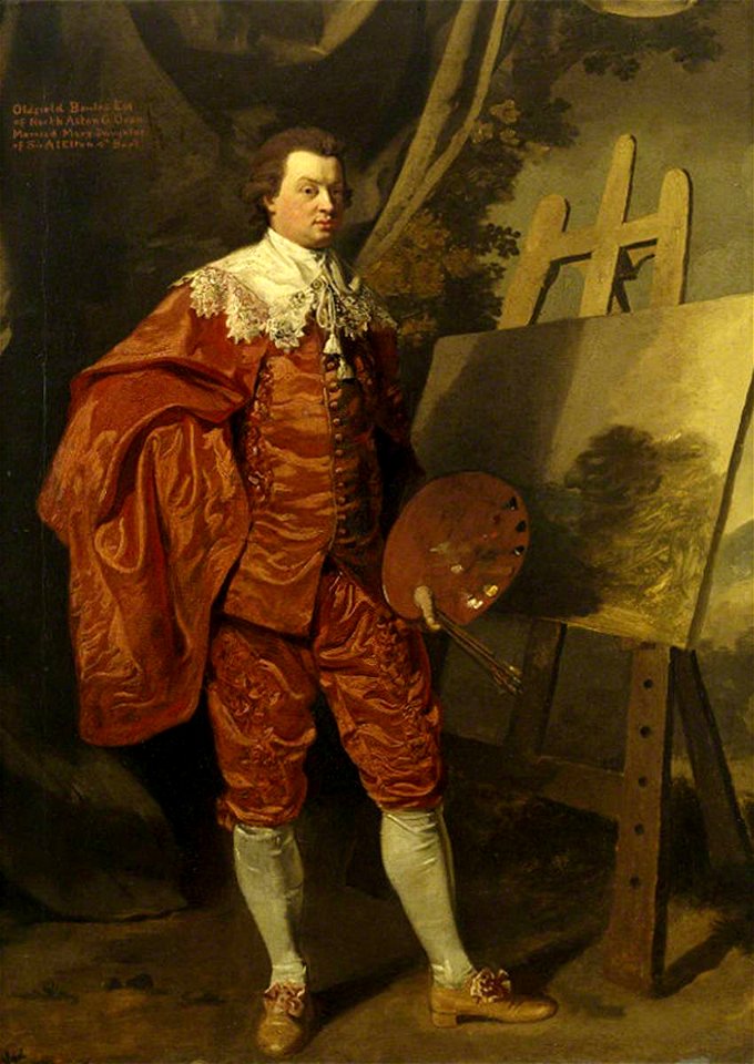 Oldfield Bowles (1739-1810) - Self Portrait in Van Dyck Dress at an Easel - 624312 - National Trust