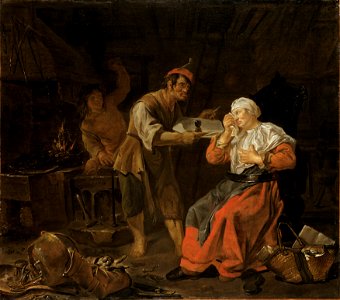 Old Woman in a Gossip-chair (Gabriel Metsu) - Nationalmuseum - 17515