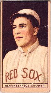 Olaf Henriksen, Boston Red Sox, baseball card portrait LCCN2008677924
