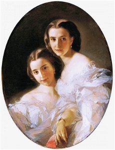 Olga and Varvara Arapova by I.Makarov. Free illustration for personal and commercial use.