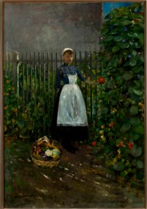 Olga Boznańska - Girl with a basket of vegetables in the garden - MP 504 - National Museum in Warsaw