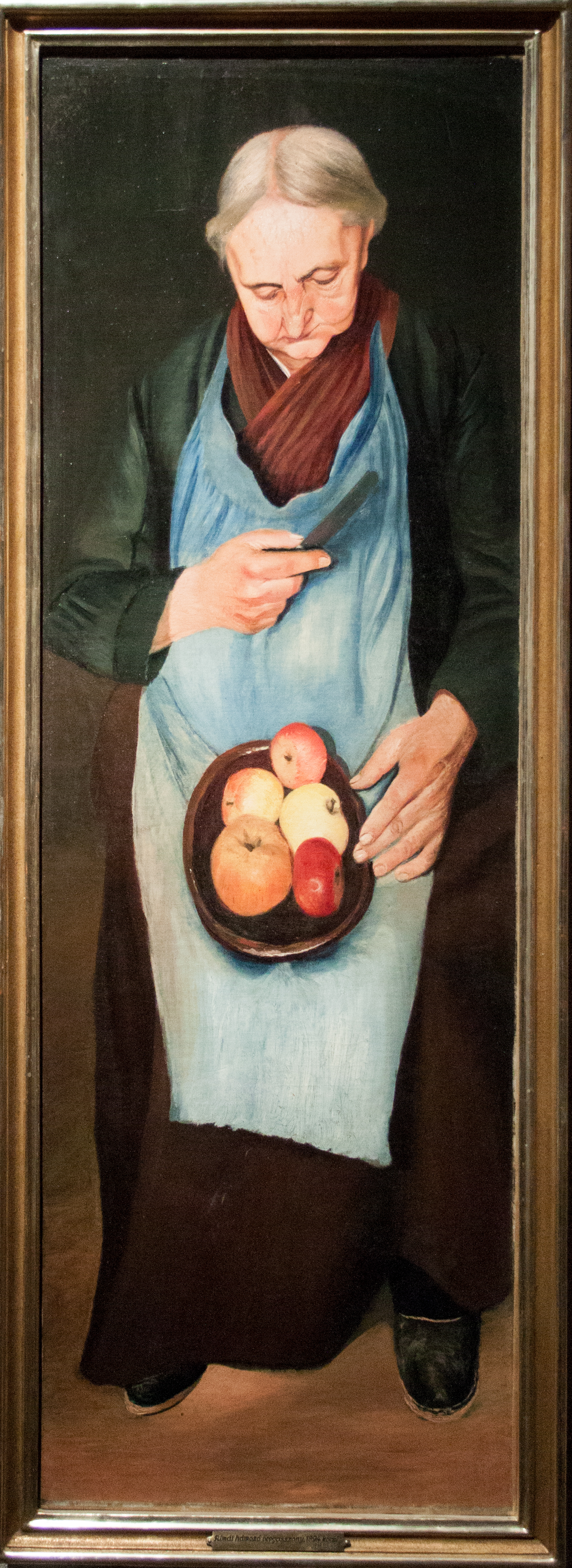 Old Woman Peeling Apples, with frame, 1894