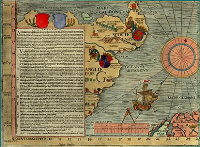 Olaus Magnus' Map of Scandinavia 1539, Section G, Scotland, England