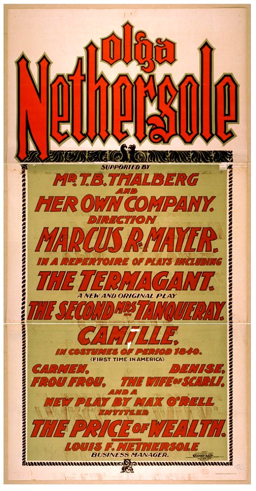 Olga Nethersole in a repertoire of plays ... LCCN2014637242