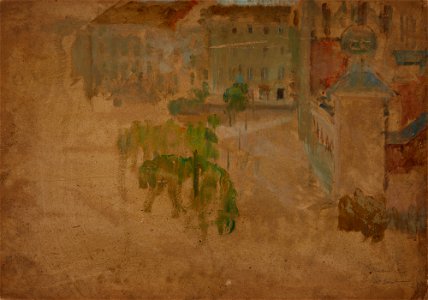 Olga Boznańska - Main Market Square in Krakow – Fragment of a Street - MNK II-b-300 - National Museum Kraków