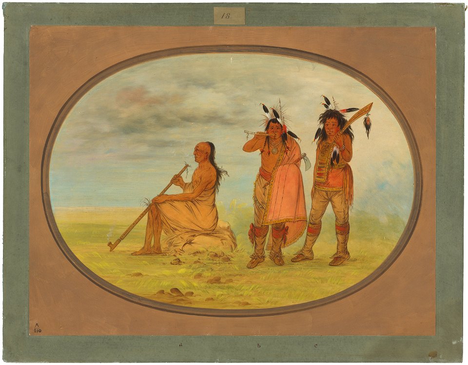 Old Menomonie Chief with Two Young Beaux C15600