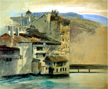 Old Houses on the Rhône Island Geneva