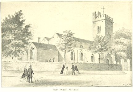 Old Parish Church, Rugby (old drawing)