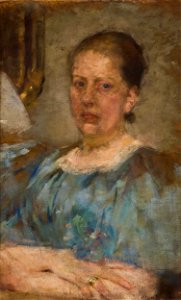Olga Boznańska - Portrait of a woman in a blue blouse - MP 5460 MNW - National Museum in Warsaw