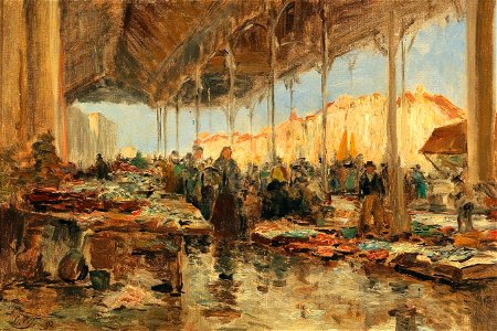 Olga Wisinger-Florian - The fish market in Venice