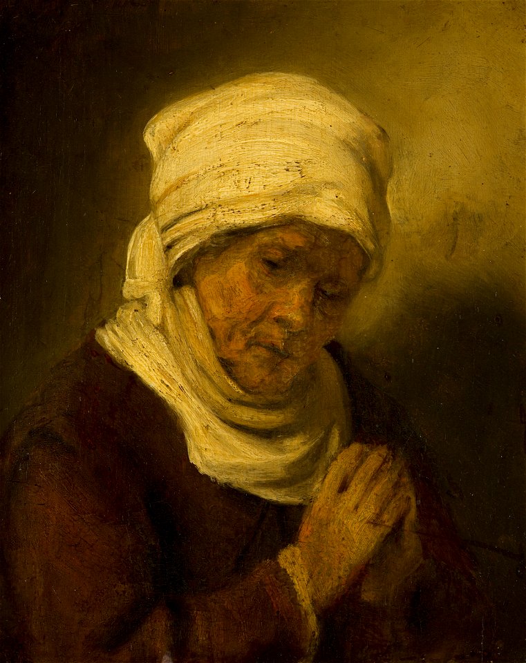 Omgeving van Rembrandt van Rijn - Praying Woman - 610 - Mauritshuis