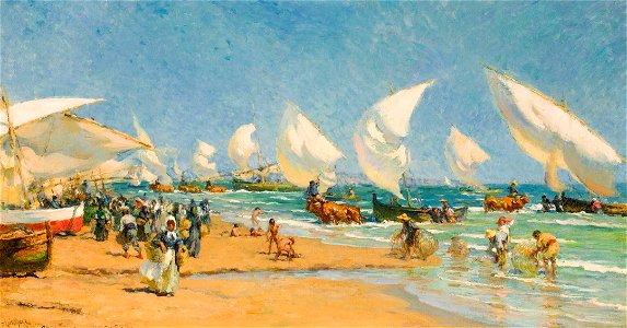 On The Beach Valencia, Francis Luis Mora (1874-1940) 38988