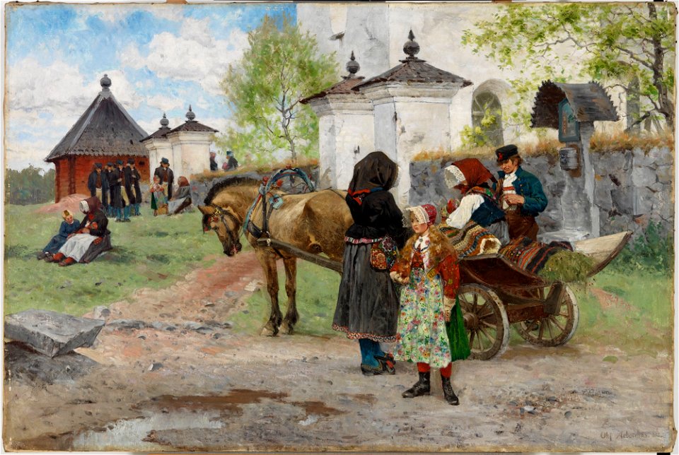 Olof Arborelius - Sunnuntai Flodan kirkolla Taalainmaassa - A I 730 - Finnish National Gallery