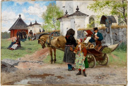 Olof Arborelius - Sunnuntai Flodan kirkolla Taalainmaassa - A I 730 - Finnish National Gallery