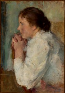 Olga Boznańska - Portrait of a lady in profile - MP 509 MNW - National Museum in Warsaw