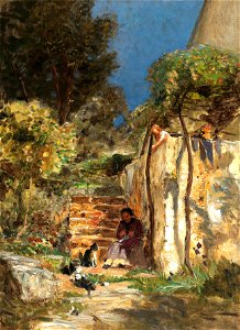 Olga Wisinger-Florian - Kittens playing in a southern landscape