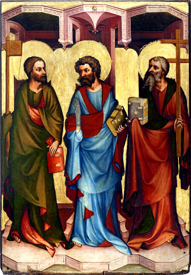 Oltář třeboňský, Sv.Jakub Mladší, sv.Bartoloměj, sv. Filip, Národní galerie v Praze