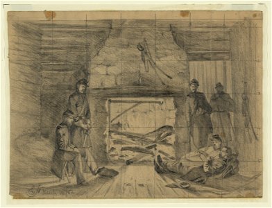 On picket-Officers' quarters in log house - EF. LCCN2004661920