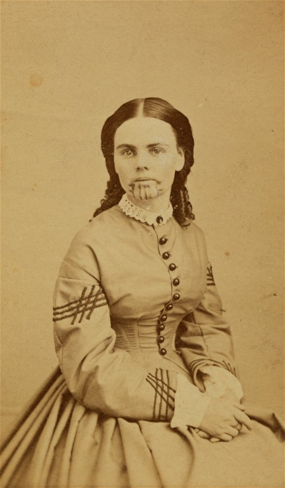 Olive Oatman by Benjamin F. Powelson, c. 1863, albumen silver print, from the National Portrait Gallery - NPG-S NPG 79 3Oatman-000001