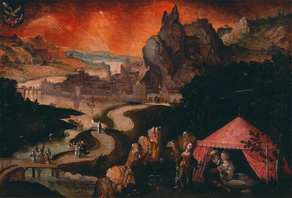Onbekend - Landschap met Lot en zijn dochters - NK1958 - Cultural Heritage Agency of the Netherlands Art Collection