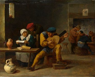 Omgeving van David Teniers (II) - Musicerende boeren in een herberg - NG154 - National Gallery