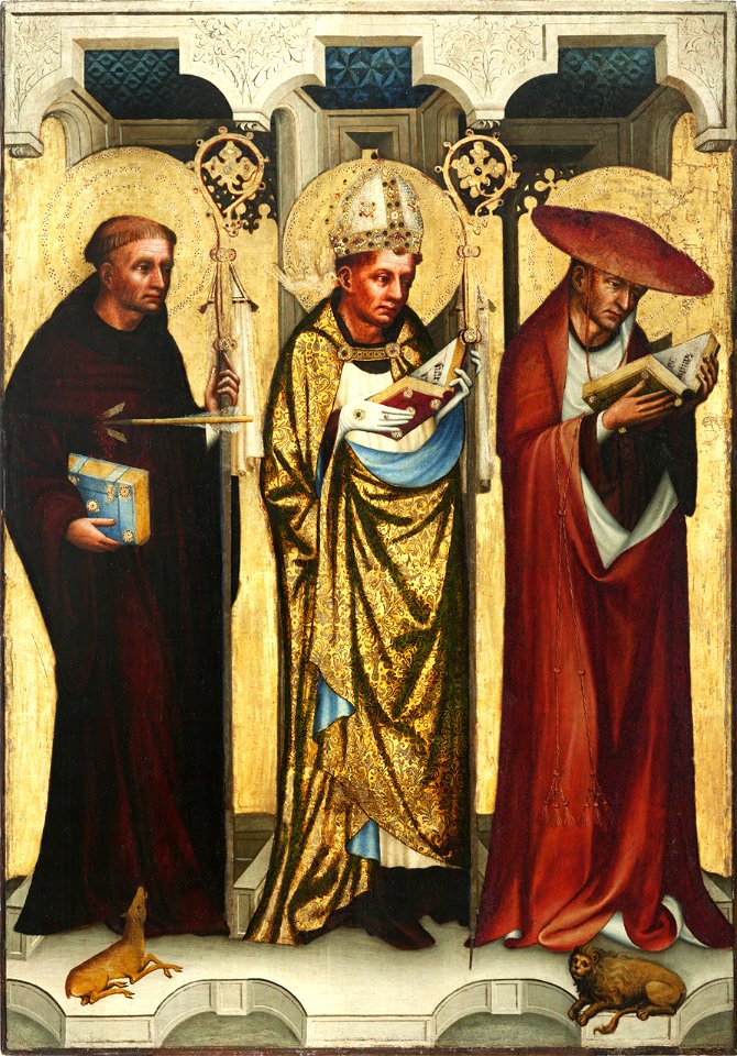Oltář třeboňský, Sv.Jiljí, sv.Augustin, sv.Jeroným, Národní galerie v Praze