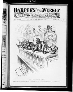 On a populistic basis. A forecast of the consequence of a popocratic victory to the Supreme Court of the United States - W.A. Rogers. LCCN92516123. Free illustration for personal and commercial use.