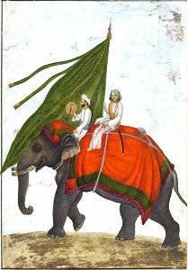 One of six figures from the Mughal emperor's ceremonial procession on the occasion of the Id.. Free illustration for personal and commercial use.
