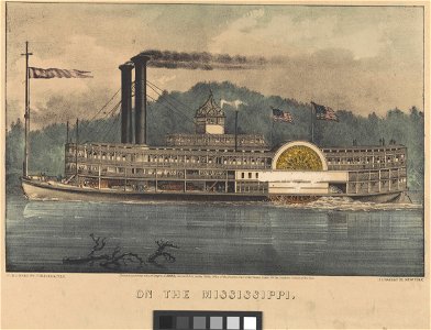On the Mississippi. The Mayflower paddle steamer RMG PY0285