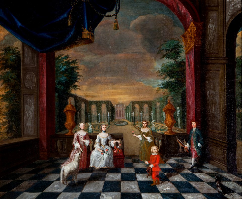 Onbekend - Maria Catharina (1743-1793), Reiniera (1744-1792), Anna Elisabeth Christina (1745-1819), Reinout Die - C1030 - Cultural Heritage Agency of the Netherlands Art Collection