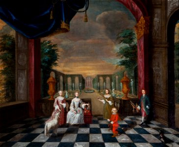 Onbekend - Maria Catharina (1743-1793), Reiniera (1744-1792), Anna Elisabeth Christina (1745-1819), Reinout Die - C1030 - Cultural Heritage Agency of the Netherlands Art Collection