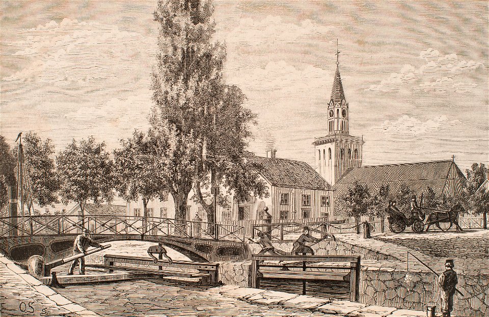 Olof Sörling, inloppet från Vättern till Göta Kanal, Motala, Sjöhistoriska museet SB 357