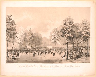 On the march from Hamburg to camp before Corinth - sketched by A.E. Mathews, 31st Reg't O.V.I. ; lithographed by Middleton, Strobridge & Co., Cincinnati. LCCN92505056